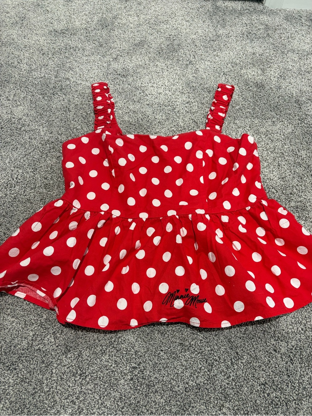 Disney Minnie Mouse Red & White Polka Dot Smocked Tank Top – Size XL